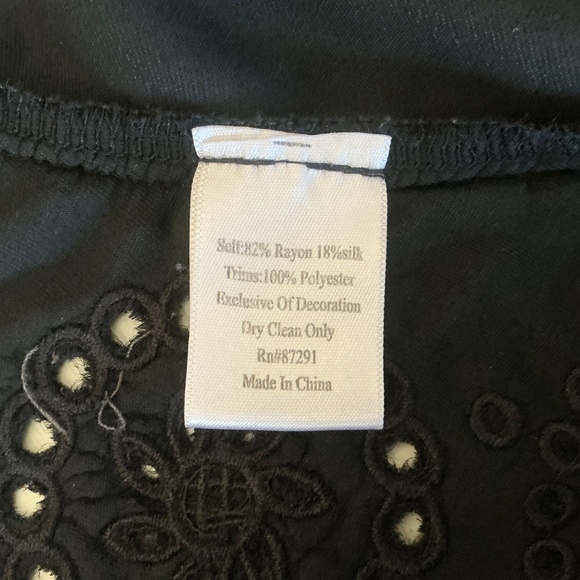 Johnny Was Black Velvet embroidered draped jacket Kimono Small - Picture 7 of 14